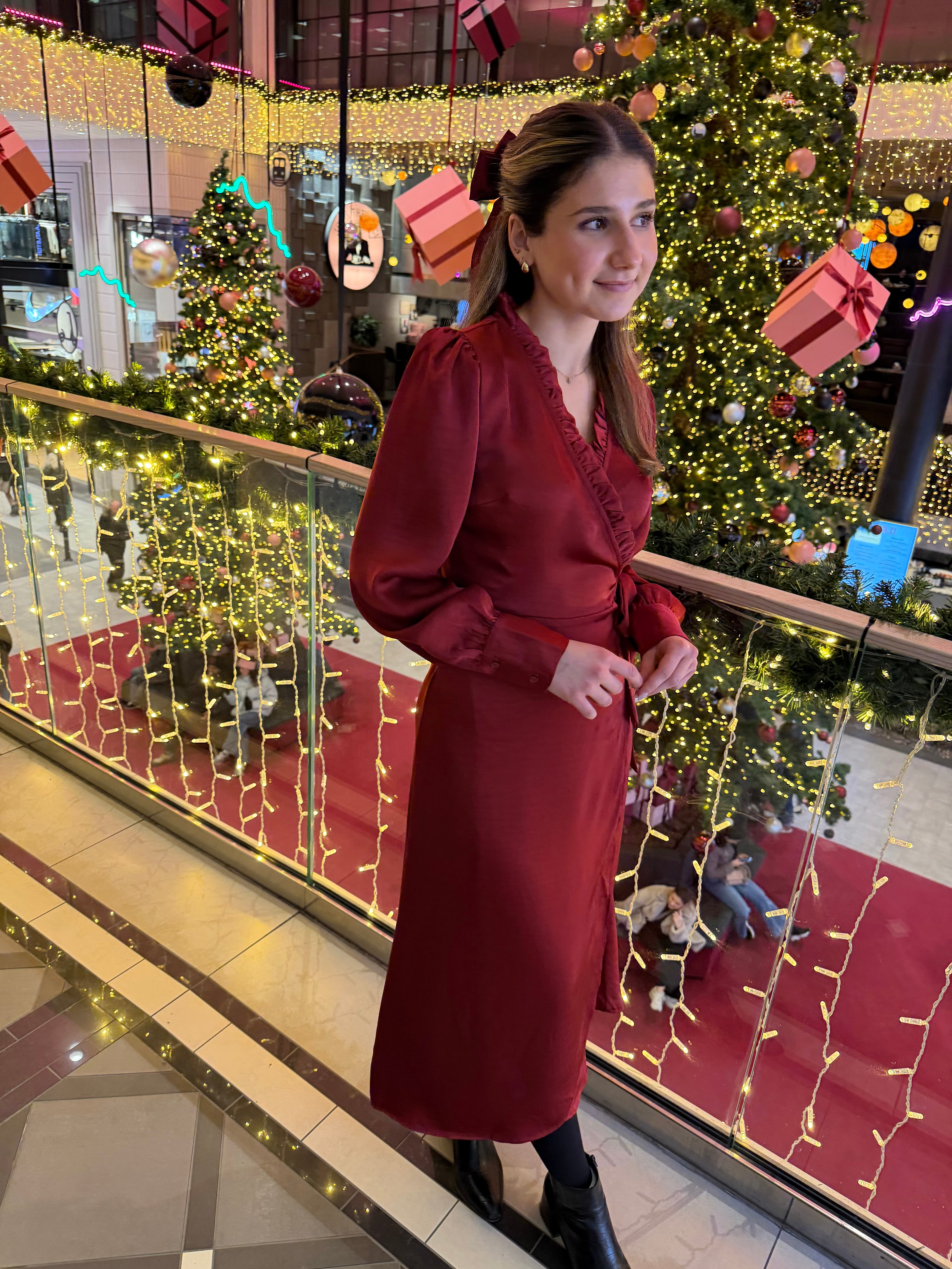 OBJCHILLI Long Dress - Karanda Red